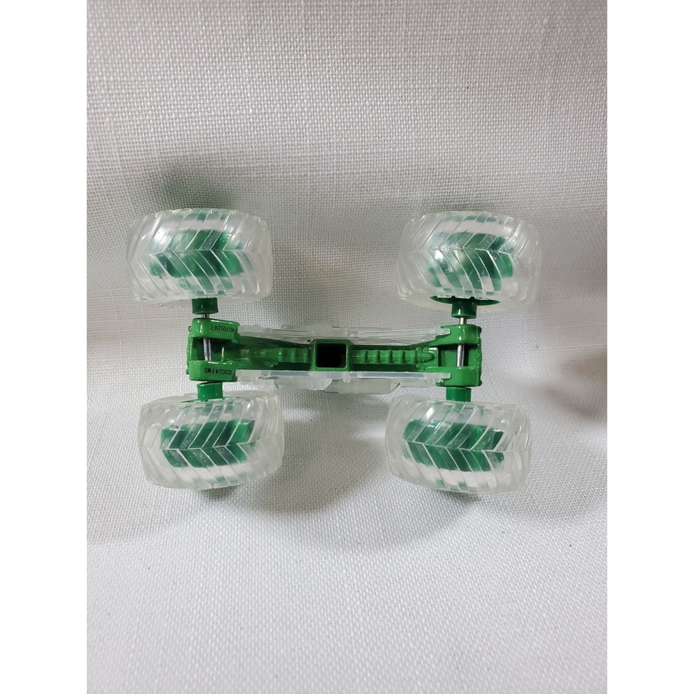 2 Hot Wheels Monster Truck Chassis Gold + Clear Green Skeleton Frame Loose-PARTS - Picture 9 of 13